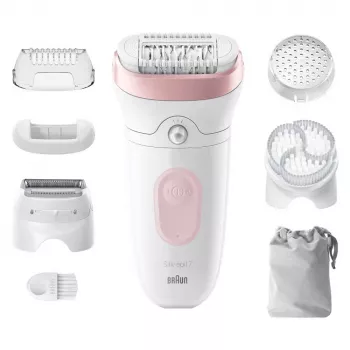 Braun Silk-epil 7 SE7-060 epilator, 40 pęset, różowy/biały
