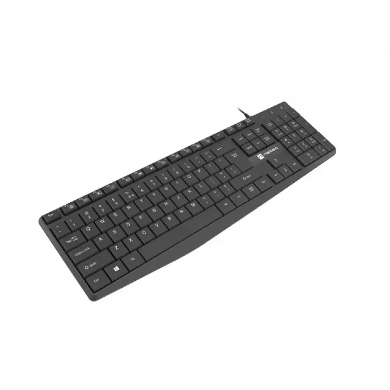Przewodowa klawiatura pełnowymiarowa NATEC NAUTILUS NKL-1950 — USB, QWERTY US International, 105 klawiszy, czarna