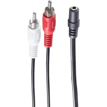 Kabel audio ShiverPeaks BS30851 0.2m 3.5mm 2 x RCA Czarny