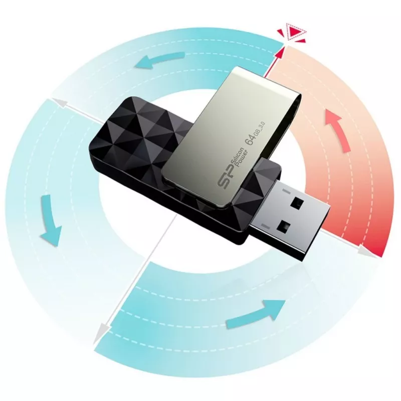 Pendrive Silicon Power Blaze B30 64 GB USB Type-A 3.0 (3.1 Gen 1) Czarny