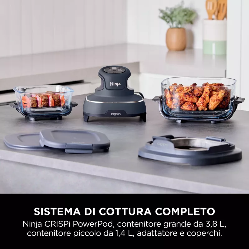 Frytkownica powietrzna Ninja CRISPi Single 3,8 L 1700 W Niebieski, Szary, Przezroczysty