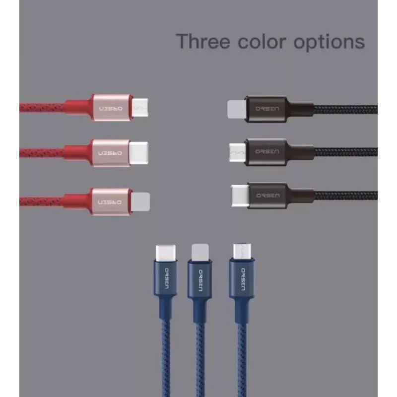Kabel USB Orsen S9M A na Micro USB 2.1 A 1 m czarny