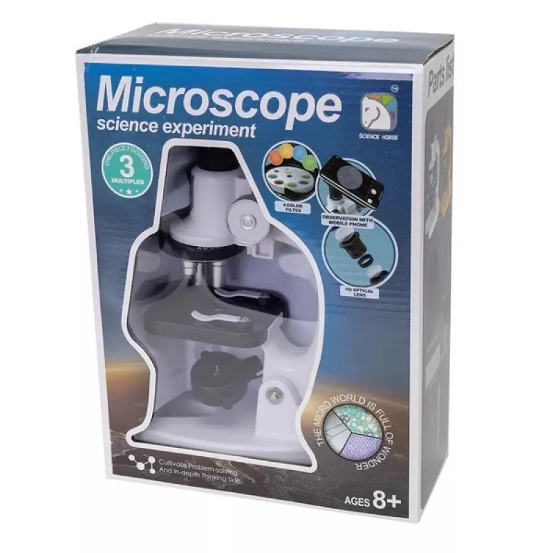 Mikroskop Ascato 124582, powiększenie 40×, oświetlenie LED, edukacyjny mikroskop laboratoryjny