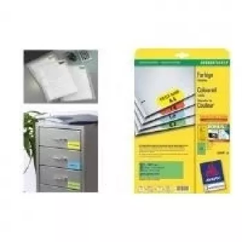 Avery Zweckform Avery L6035 - trwały klej - Żółty - 33,9 x 63,5 mm 480 etykiet (20 arkuszy x 24)