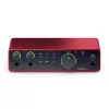 Interfejs audio Focusrite Scarlett 2i2 4. generacji — 2-we/2-wy USB-C, 24-bit/192 kHz, przedwzmacniacze 69 dB, desktop, czarny/czerwony