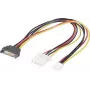 Kabel Y zasilający Renkforce [1x wtyk SATA 15-pin - 1x gniazdo zasilania IDE 4-pin, wtyk Floppy 4-pin] 20,00 cm czarny, czerwony, żółty (RF-4536476)
