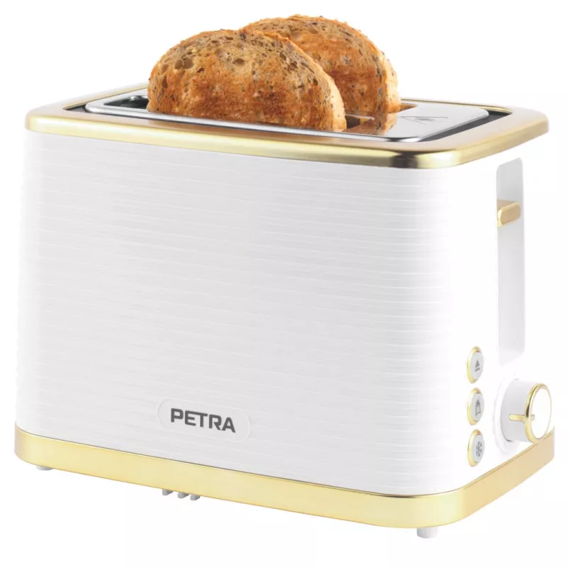 Toster Petra PT5032WVDE 2-kromkowy, kompaktowy toster elektryczny z 2 szczelinami