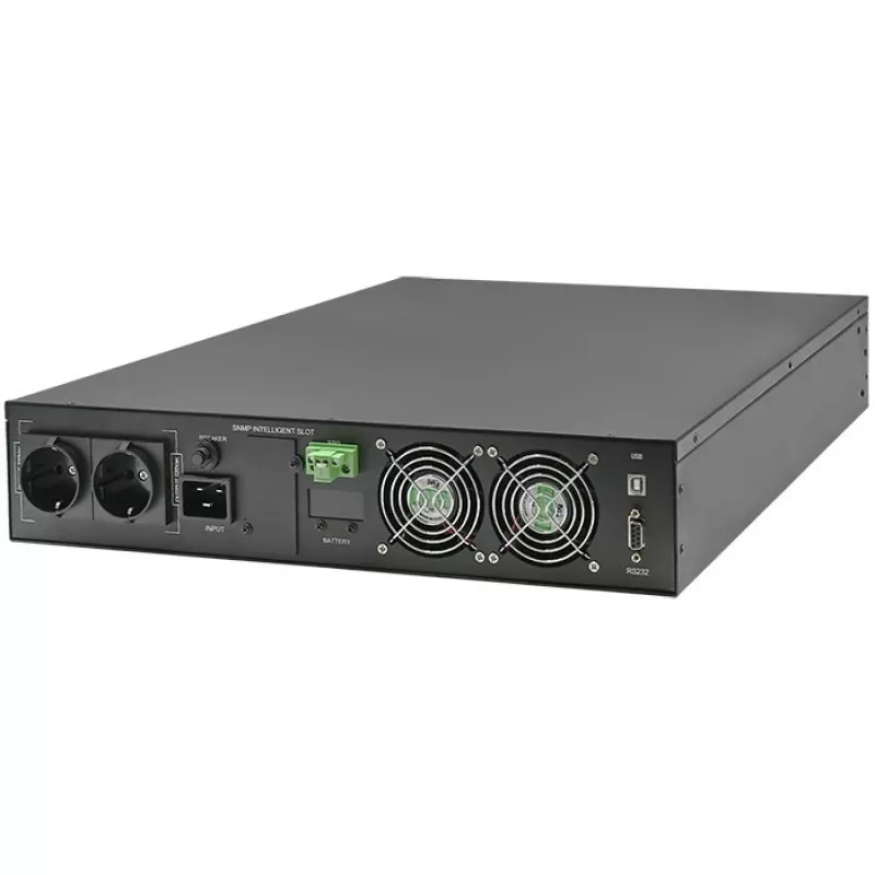 Zasilacz awaryjny Qoltec DO RACK 3KVA 3000W współczynnik mocy 1.0 LCD EPO USB on-LINE (3VA, 3000W, podwójna konwersja online UPS), UPS