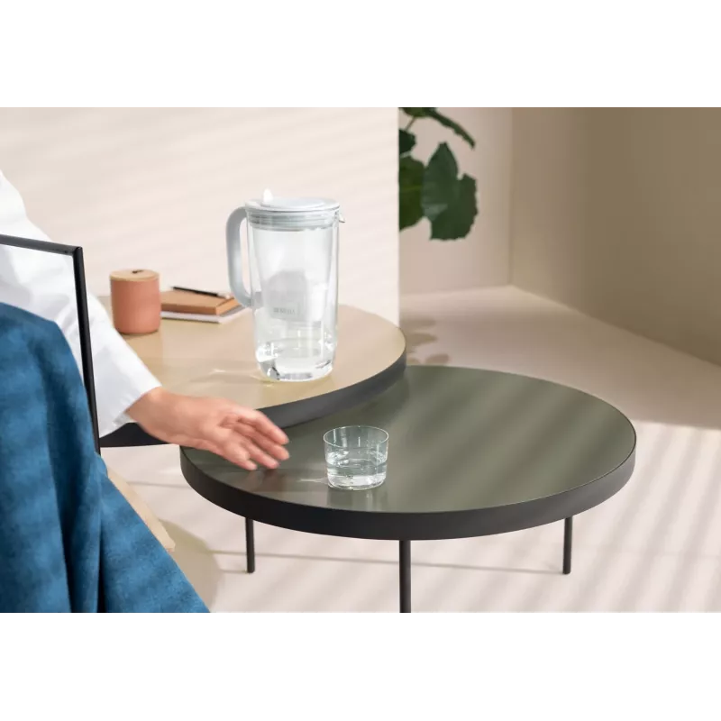 Dzbanek filtrujący wodę BRITA Glass+1 Maxtra Pro szary, 2,4 L całkowita / 1,5 L filtrowana, filtr Maxtra Pro PP