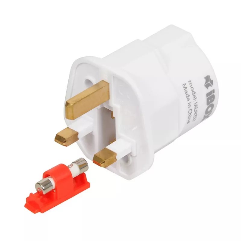 Zasilacz sieciowy IBOX iaukeu z wymiennymi wtyczkami UK (typ G) i EU (typ E), 100–240 V 50/60 Hz, 7,5 A, biały