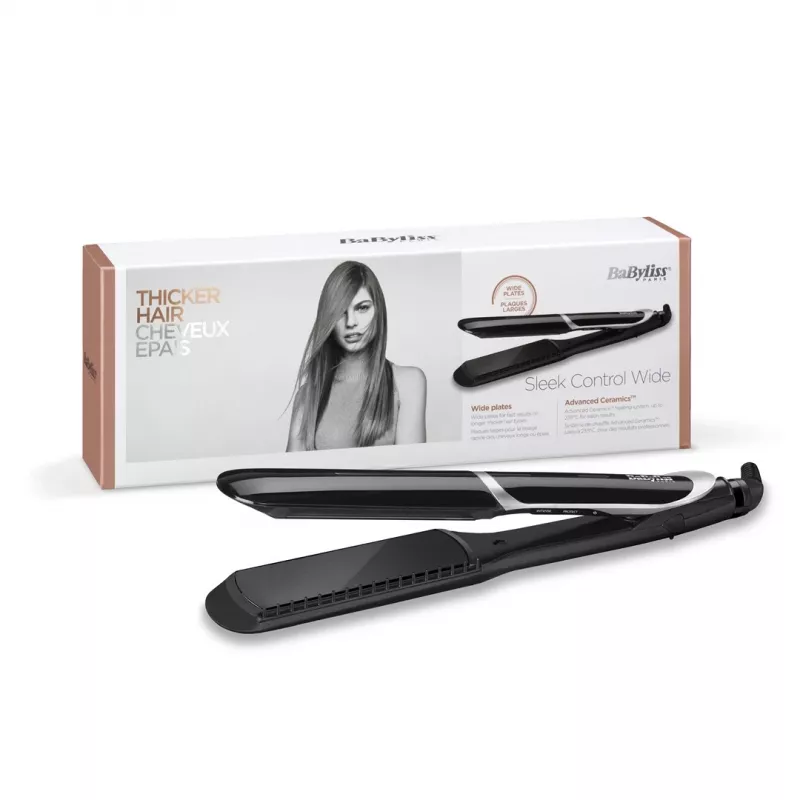 BaByliss Sleek Control Szeroka Prostownica Ciepły Czarny 98.4 (2.5 m)