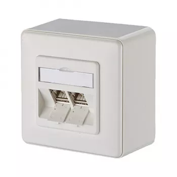 Metz Connect C6Amodul 270° - Steckdosenauslass - RJ 45 - 2 Netzwerksteckdosen - Pure White, RAL 9010 (130B12D20002-E)