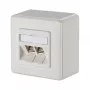 Metz Connect C6Amodul 270° - Steckdosenauslass - RJ 45 - 2 Netzwerksteckdosen - Pure White, RAL 9010 (130B12D20002-E)
