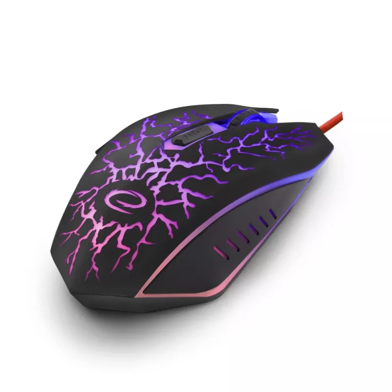 Esperanza MX211 LIGHTNING - Mysz - USB - Hiiri - Optyczna - 6 przycisków - Czarna