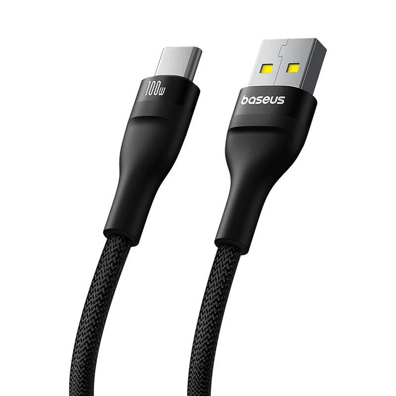 Baseus Flash 2 USB A do USB C kabel szybkiego ładowania 2 m 100 W Czarny