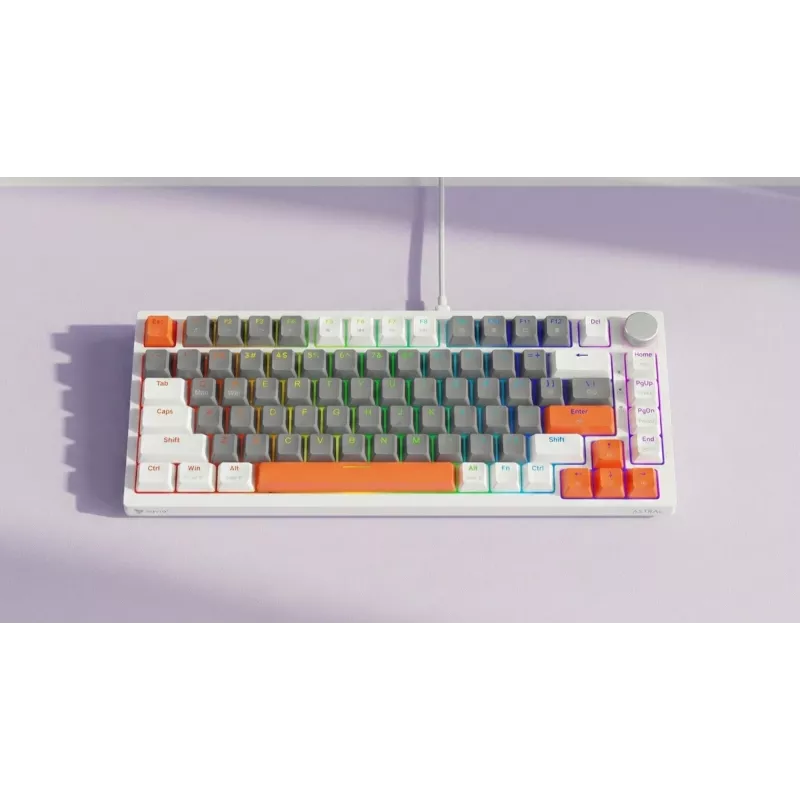 Klawiatura gamingowa Savio ASTRAL WHITE JADE 3 KOLORY USB QWERTY US International