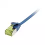Kabel krosowy RJ45, CAT6A 500 MHz, 0,25 m, niebieski, U/FTP, smukły okrągły śr.=3,8 mm, TPE/LSZH (Superflex), AWG32, z przewodem kat. 7, Synergy 21 (S217331V3)