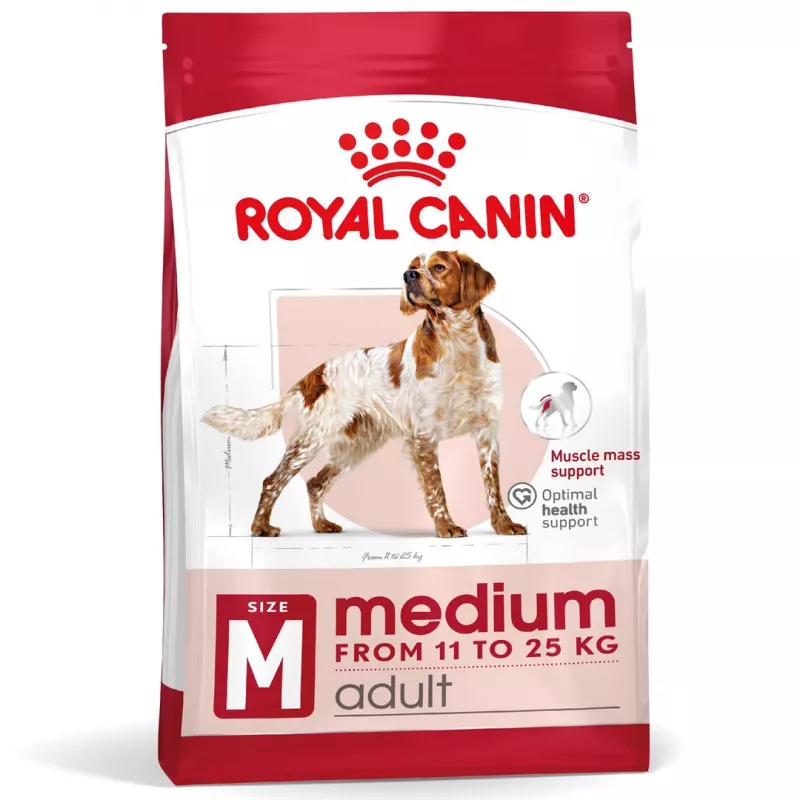 Sucha karma dla psów Royal Canin SHN Medium Adult 15 kg — kompletne żywienie dla dorosłych psów ras średnich, drób, 25% białka, 14% tłuszczu