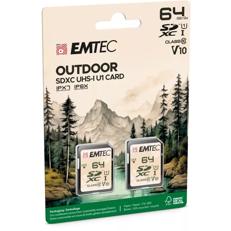 Pamięć Flash Emtec 64GB UHS-I U1 V10 Outdoor ECMSD64GXCU1ORP