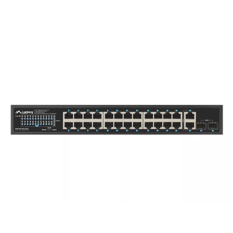 Niezarządzalny przełącznik LANBERG RSGE-24P-2GE-2S-360 z 24 portami Ethernet RJ-45