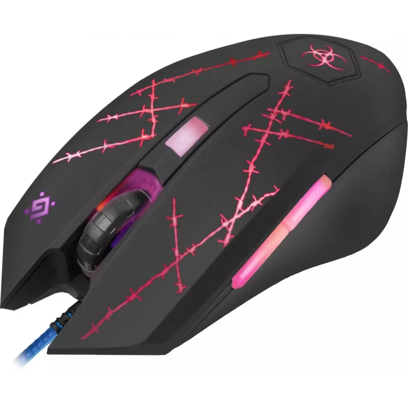 Mysz gamingowa Defender Forced GM-020L, oburęczna, USB Type-A, optyczna, 3200 DPI