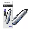 Qoltec 53790 Hub Adapter USB-C 3.1 5in1 | USB-C PD | USB-C | 2x USB 2.0 | USB 3.0