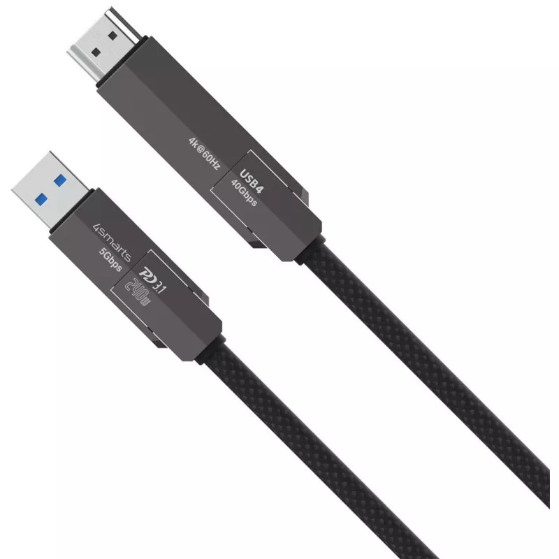 Kabel USB4 HDMI 4smarts ComboCord 240W 1.5 m – USB4 na HDMI, zasilanie 240W, długość 1,5m