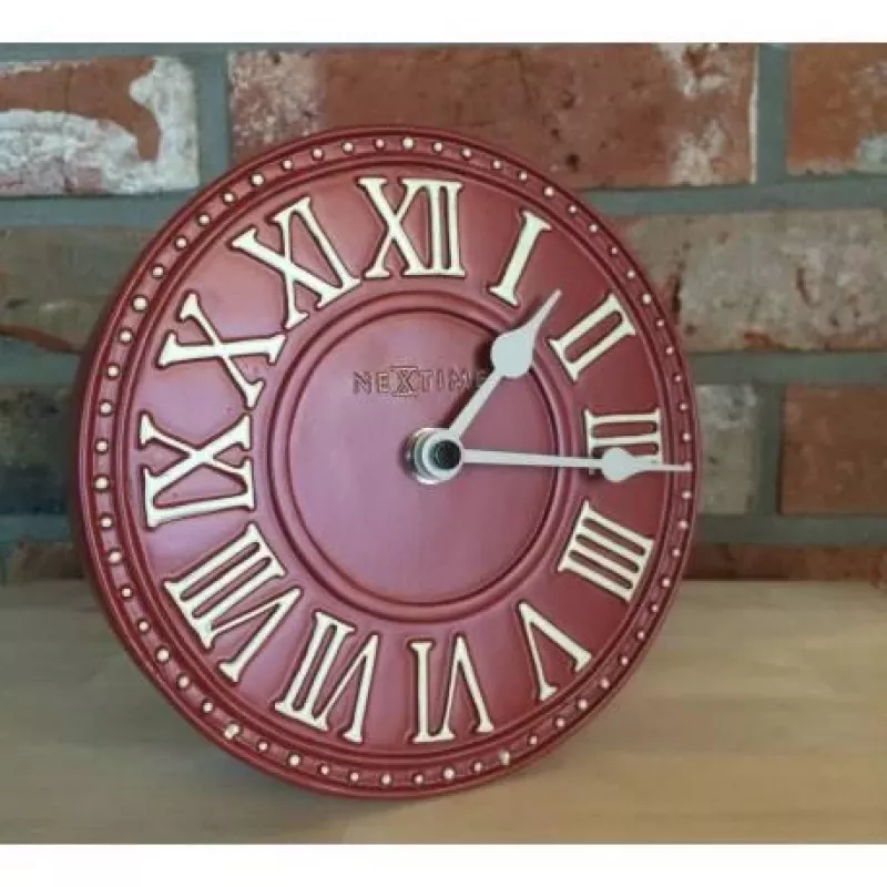 NeXtime klok 5187ro London Table, Ø16 cm, ścienny, czerwony/biały