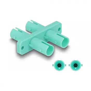 Łącznik światłowodowy DeLOCK ST Duplex żeński na ST Duplex żeński aqua