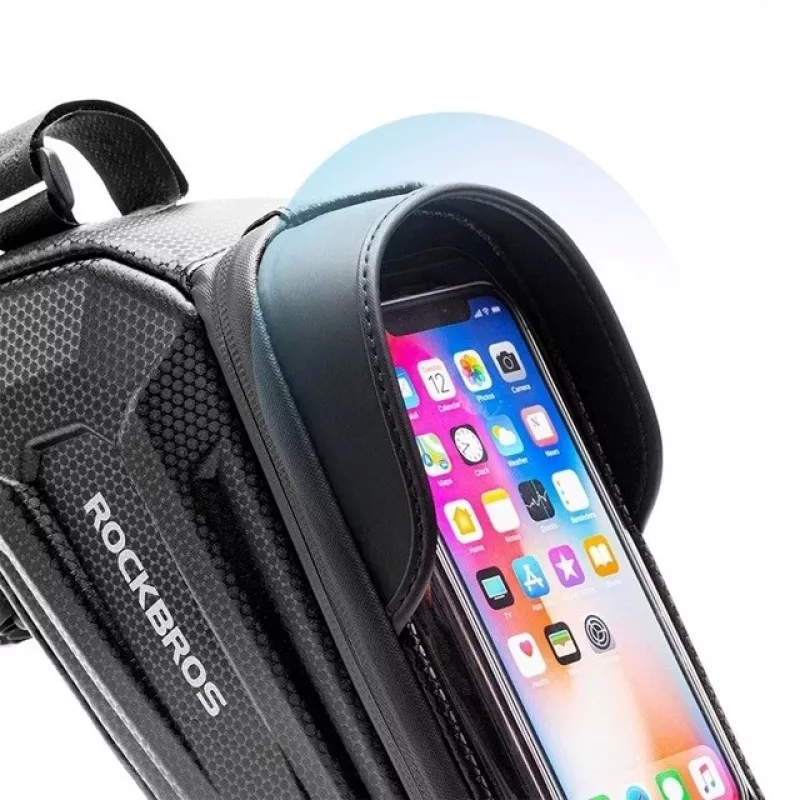 Rockbros B68-1 Torba na ramę rowerową Kieszeń na telefon 1,7 l Czarna