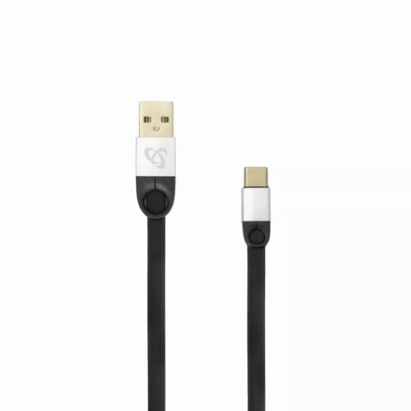 Sbox USB 2.0-Type-C/2.4A czarny/srebrny 1,5 m