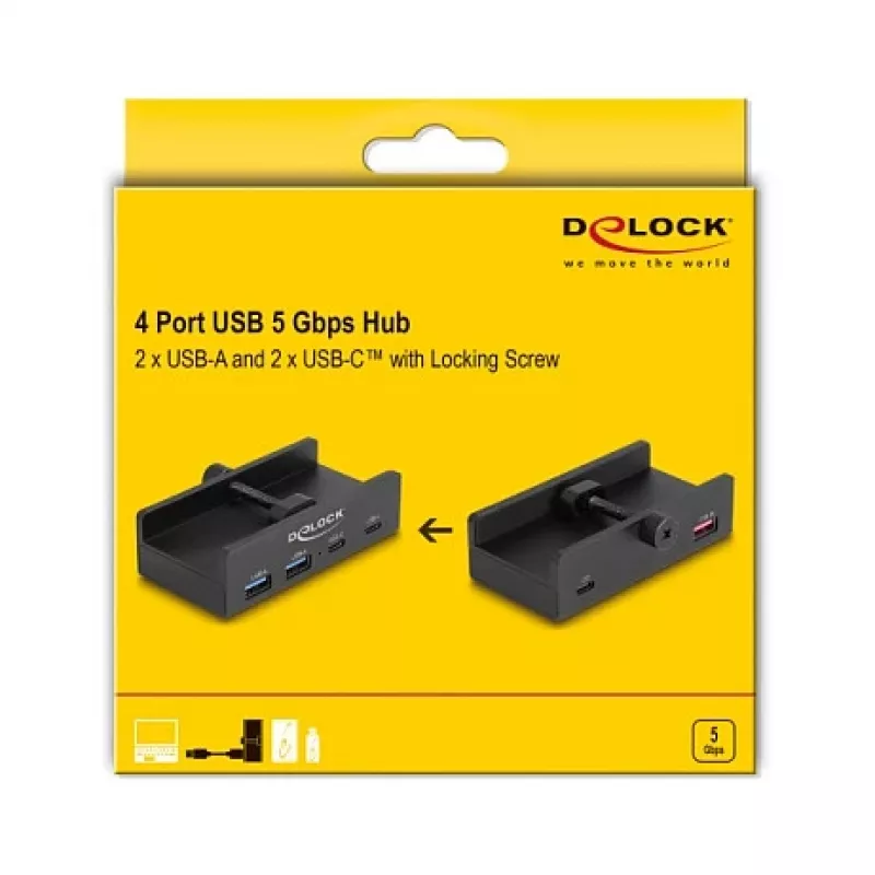 DeLOCK 64262 Hub USB 2.0 Typ-A 5000 Mbit/s Czarny