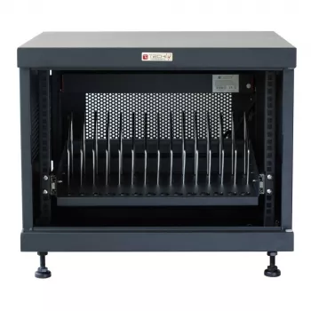 Półka rack TECHLY 367652 organizer kabli z mocowaniem samoprzylepnym 3M, stal, 550×550×410 mm, czarny