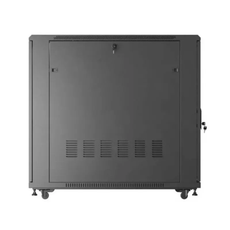 Szafa rack LANBERG FF01-6222-12B 22U 600x1200 mm czarna z przeszklonymi drzwiami przednimi i tylnymi