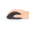 Manhattan Ergonomic Wireless mysz, Right Handed, Adjustable 800/1200/1600dpi, 2.4Ghz (up to 10m), Six Button with Scroll Wheel, Combo USB=A and USB-C receiver, Czarny, AA bateria (included), Three Year Warranty