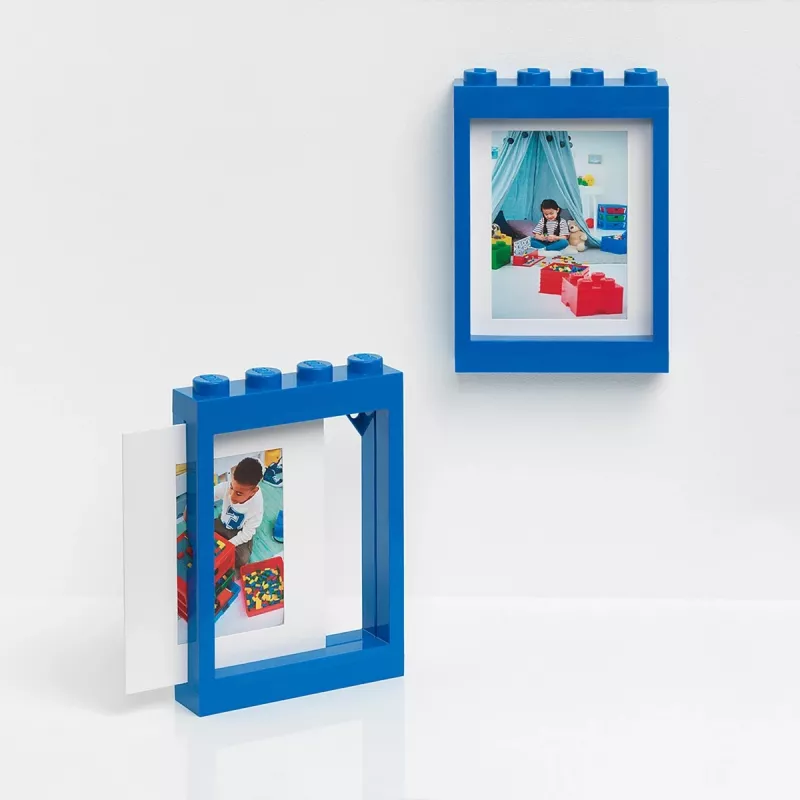 LEGO Bilderrahmen PICTURE FRAME, (B)191 x (H)268 mm, blau aus ABS-Kunststoff, mit 4 Noppen, stapelbar, passend für - 1 Stück (41131731)