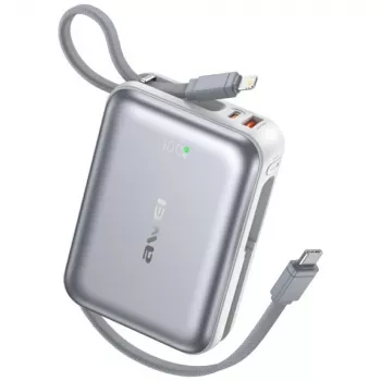 Przenośny powerbank Awei C03 20000mAh z wyjściem 45W i zintegrowanym kablem USB-A/USB-C