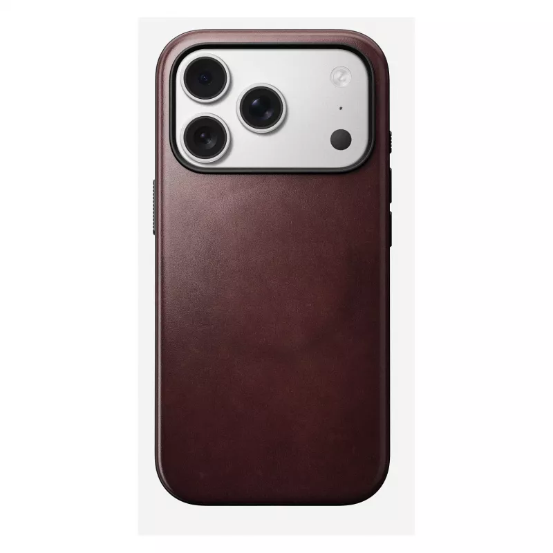 Etui na telefon Nomad Modern Leather Case do iPhone 17 Pro, skóra + TPU + PC, pasuje do ekranu 16 cm (6,3 cala), Bordeaux