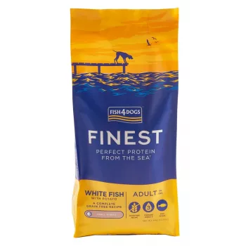 Sucha karma dla psa FISH4DOGS Finest Ocean biały Fish S 6 kg — dla małych ras, hipoalergiczna, 26% białka, 12% tłuszczu