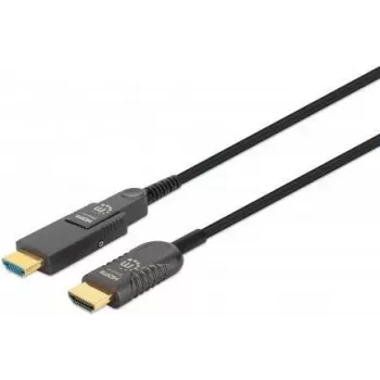 Manhattan HDMI to Micro HDMI Plenum-Rated kabel, 4K@60Hz (Premium High Speed), 100m, Active, Detachable HDMI Male (Type A), Male to Male, Czarny, Gold Plated Contacts, Lifetime Warranty