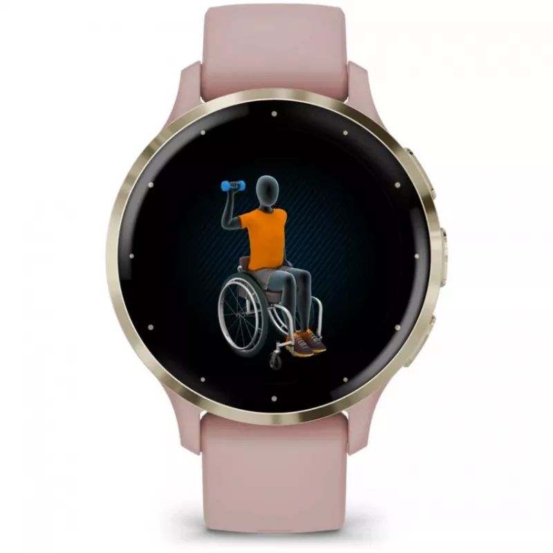 Garmin Venu 3S 3,05 cm (1,2) AMOLED 41 mm Cyfrowy 390 x 390 pikseli Ekran dotykowy Złoty, Różowy Wi-Fi GPS (satelitarny)