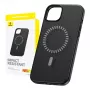 Etui Baseus Magnetic Fauxther Series na iPhone 15 Pro Max — czarne, magnetyczne mocowanie, etui ochronne