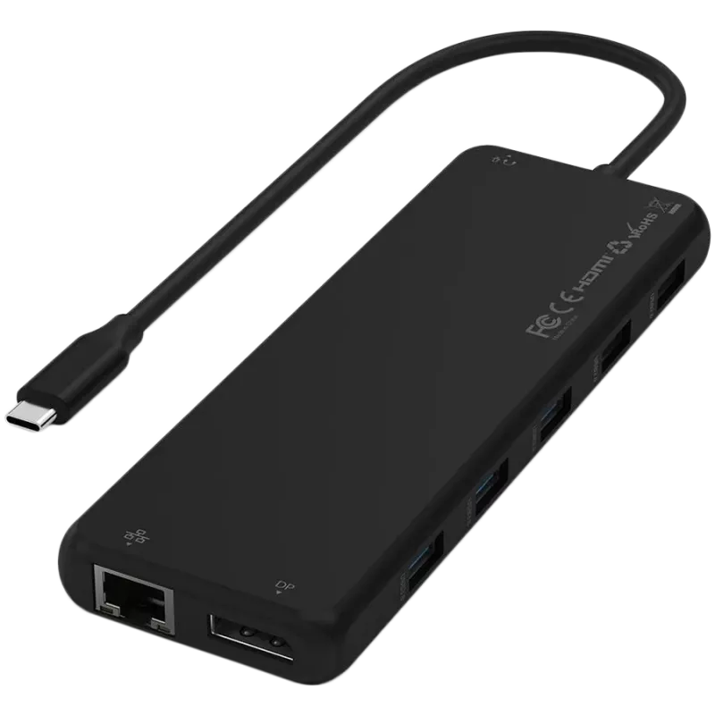 Wieloportowy adapter USB-C Satechi ST-P3D13K 13-w-1 z obsługą trzech wyświetlaczy