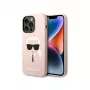 Karl Lagerfeld KLHMP14XSLKHLP iPhone 14 Pro Max 6.7 etui silikonowe jasnoróżowe / jasnoróżowe z głową Karla Magsafe