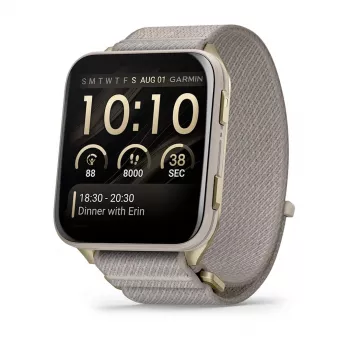 Smartwatch GARMIN Venu X1 — 5,08 cm (2 cale) AMOLED 448×486 px, ekran dotykowy, Wi‑Fi, GPS, pasek nylonowy, 34 g