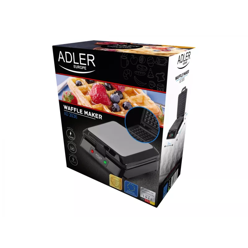 Gofrownica Adler AD 3036 na 4 gofry, czarno-szara, 1500 W