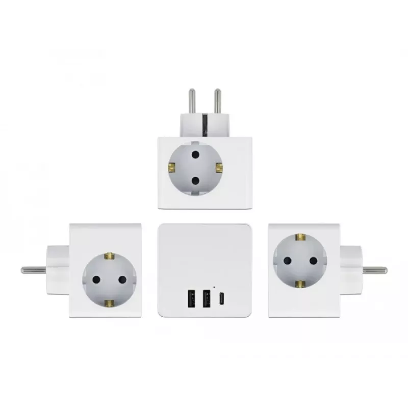 Adapter wtyczki zasilającej typu F DeLOCK 11496 2 porty USB 5 V 2,4 A 3 A