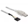 Kabel USB 2.0-A męski do złącza pinowego DeLOCK 83078 srebrny