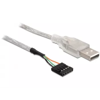 Kabel USB 2.0-A męski do złącza pinowego DeLOCK 83078 srebrny