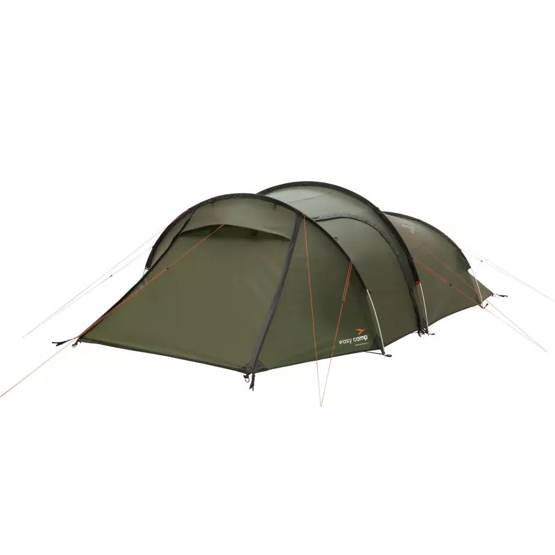 Namiot tunelowy Easy Camp Pasvik 4 — 4-osobowy, sztywna rama, tropik wodoodporny 3 m, aluminiowe maszty, ciemnozielony, 2350×4050×1200 mm